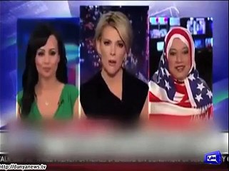 President of Muslim Republican coalition wore an American flag Hijab on TV
