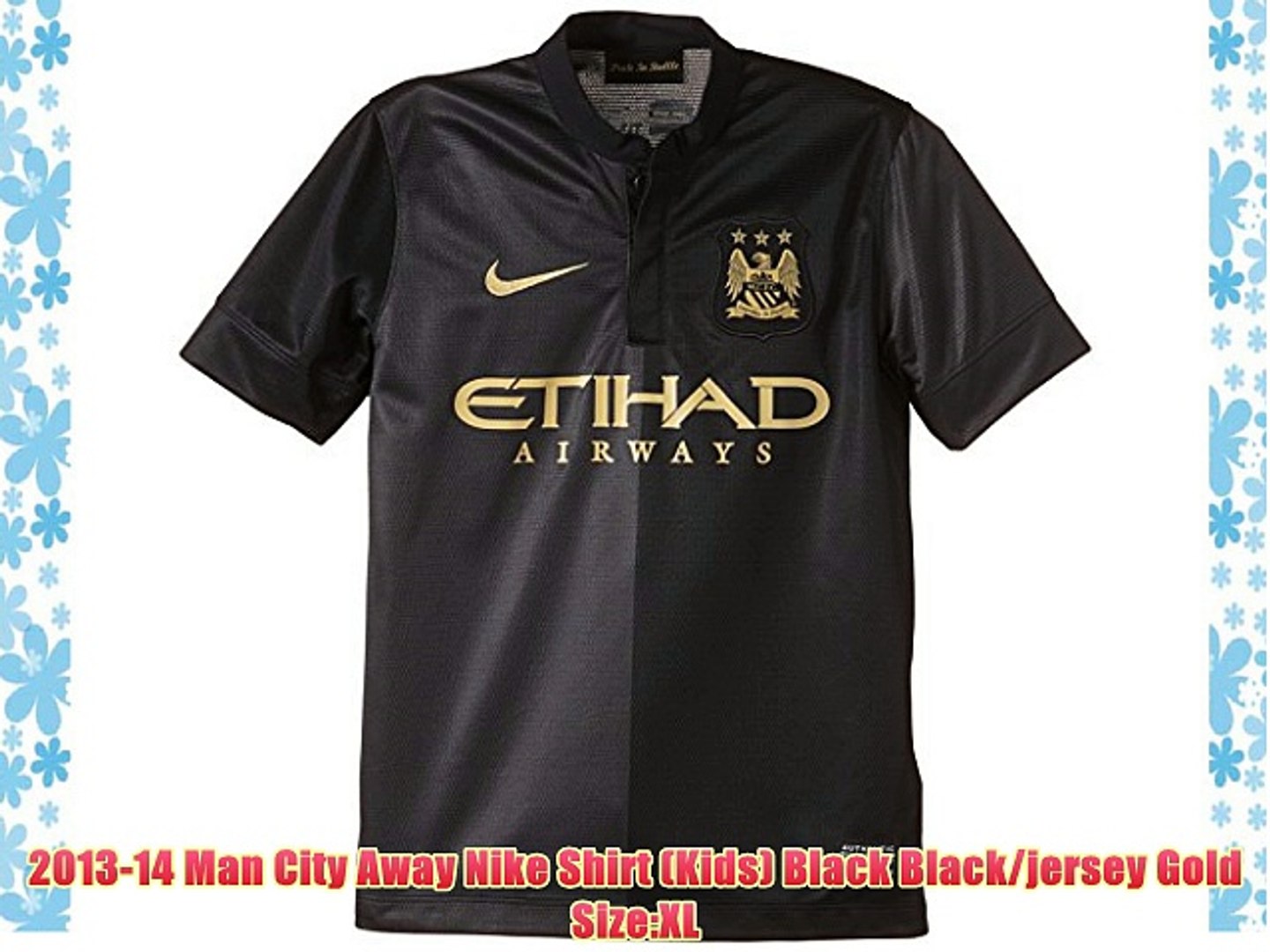 2013 14 Man City Away Nike Shirt Kids Black Black Jersey Gold Size Xl Video Dailymotion