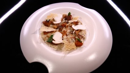 Risotto des sous-bois, poêlée de champignons, noisette et chips de parmesan par Laurent André (#DPDC)