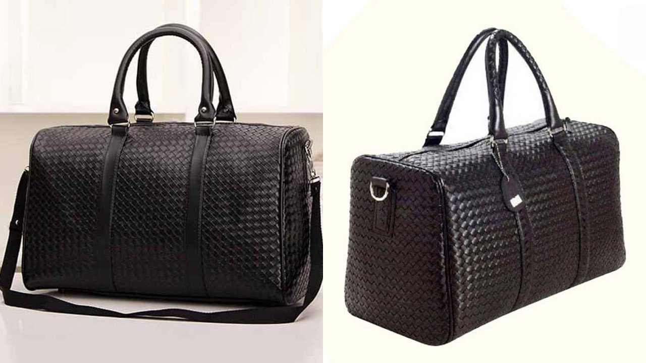 กระเป๋าเดินทางหนังแท้ สะพายและถือสายยาวได้หรูหนังสานใบใหญ่ นำเข้าพิเศษ - พร้อมส่งIS1008 ราคา4990บาท