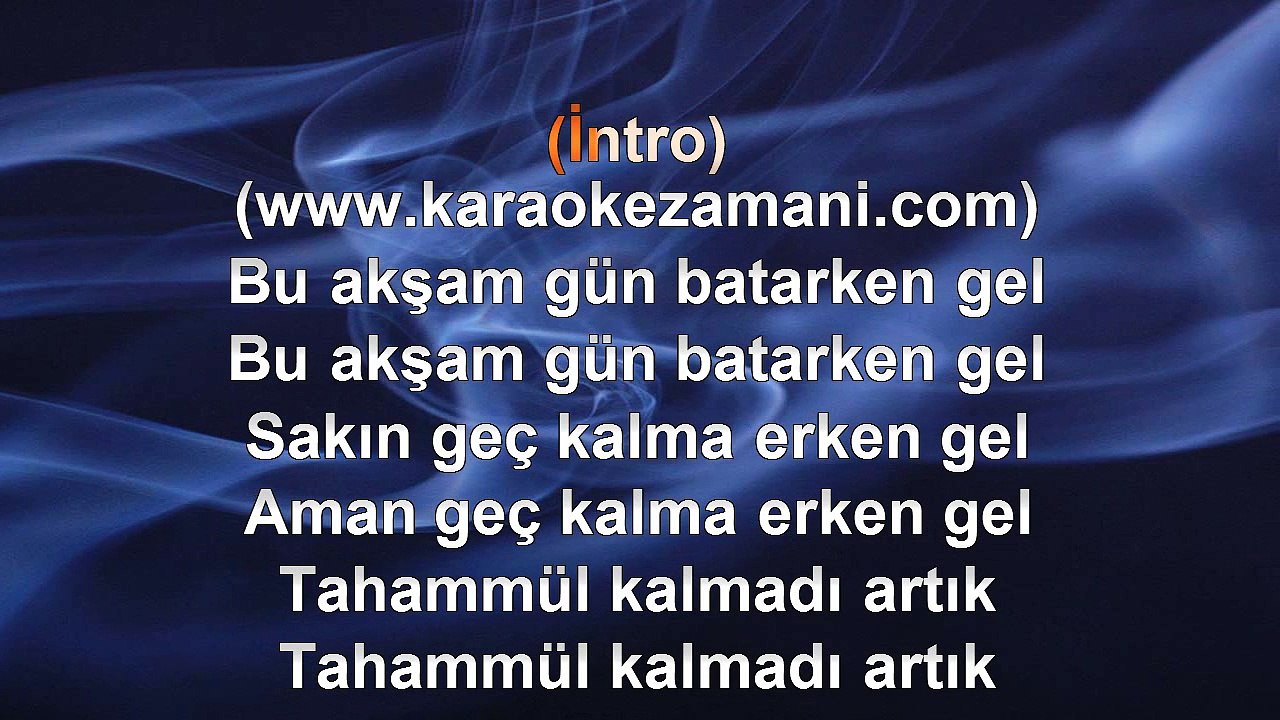 Sinan Özen - Bu Akşam Gün Batarken Gel - TSM - (2014) TÜRKÇE KARAOKE