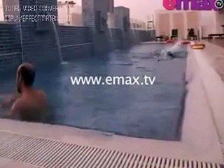 Mathaira in swiming pool