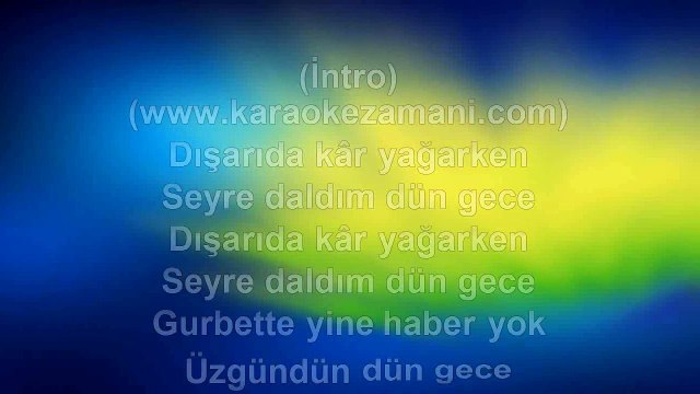 Suat Sancar - Dışarda Kar Yağarken - 2011 TÜRKÇE KARAOKE