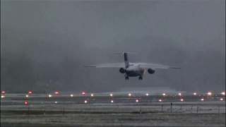 Polet Antonov 148 first landing at ZRH and Air Berlin Christmas landing runway 14
