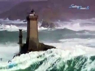 French lighthouses and VERY BIG waves during stormy weather