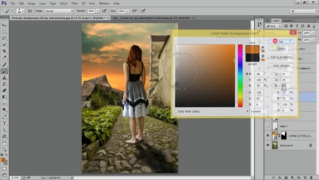 Photoshop Manipulation Tutorials Photo Effects _ Walking Girl_clip2