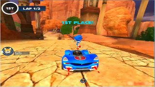 Sonic All Stars Racing Transformed: Beginning First 4 Mins of Gameplay [Sonic Race]