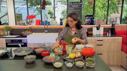 Roulés de bettes au porc, sarrasin et potimarron rôti