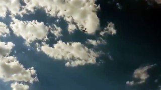 Pilot Jumping from Burning Plane