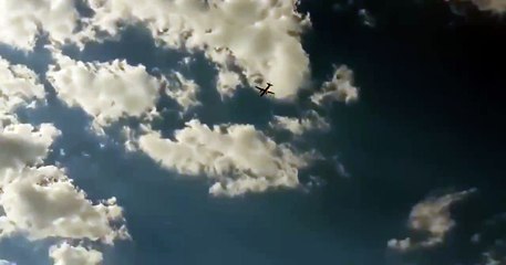 Pilot Jumping from Burning Plane