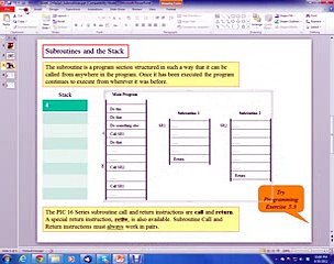 PIC16 Microcontrollers, Unit 26, Ch. 5.3; Subroutines in Assembly_low