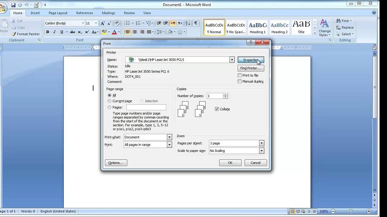 Part 8 - MS Word 2007 Tutorial In Urdu/Hindi - Print Command (3 of 3)