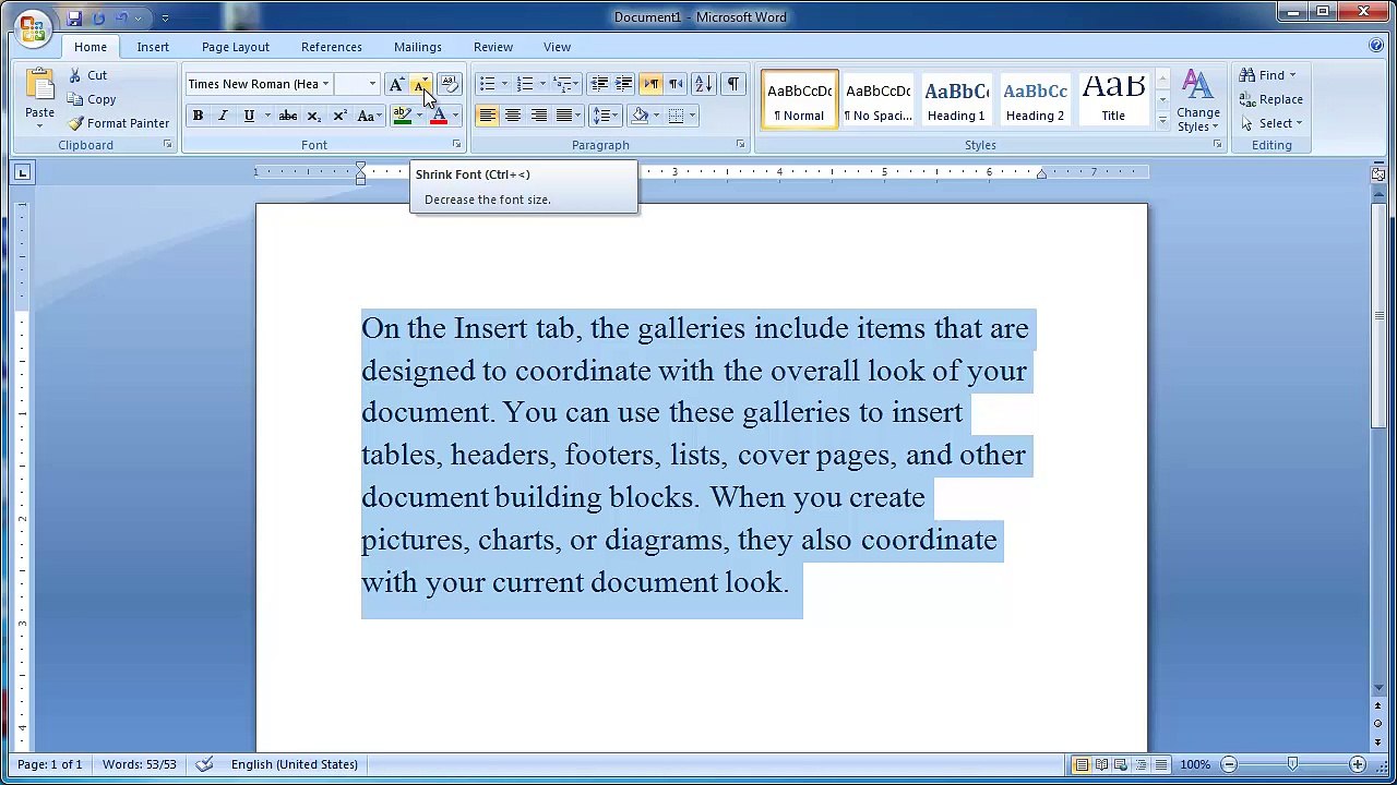 Part 10 - MS Word 2007 -Tutorial In Urdu/Hindi - Home Tab (Fonts Group (1 of 3))