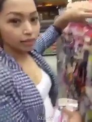 Girl Enjoying at Shopping center