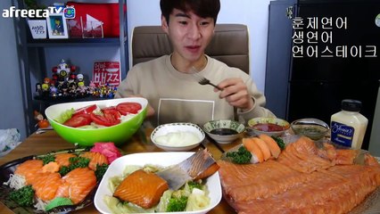 [ENG SUB] 밴쯔▼ 연어삼총사 먹방!!! 151013