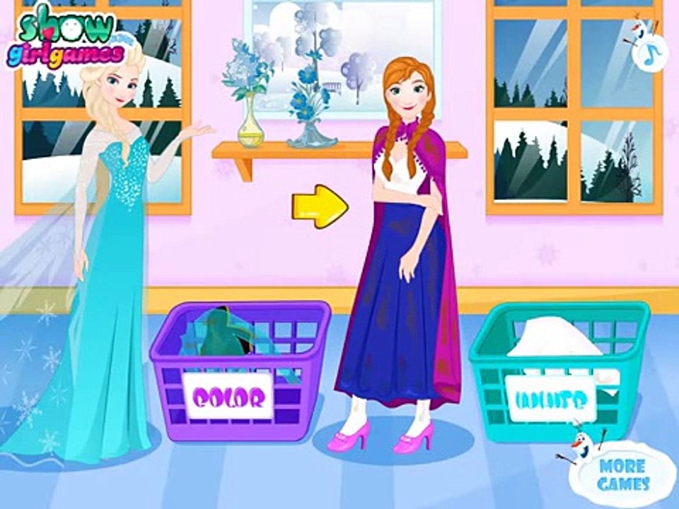 Elsa Washing Clothes for Anna Video Walkthrough