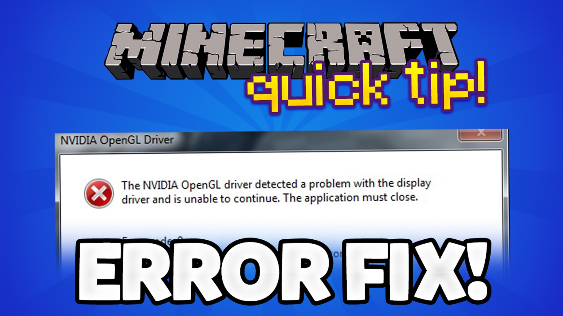 Minecraft opengl error Minecraft opengl error