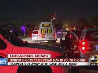 Robber shoots at ice cream man in south Phoenix