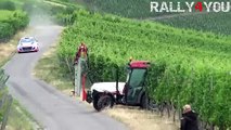 Tractor almost crashes into rally car not realising there’s a race on!