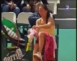 Changing cloth in tennis court