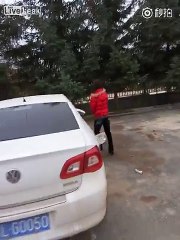 Wife smashes cheating husband's car