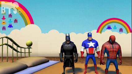 Five Little Monkeys Nursery Rhyme Song- Spiderman, Batman, Hulk, Superman & Captain America