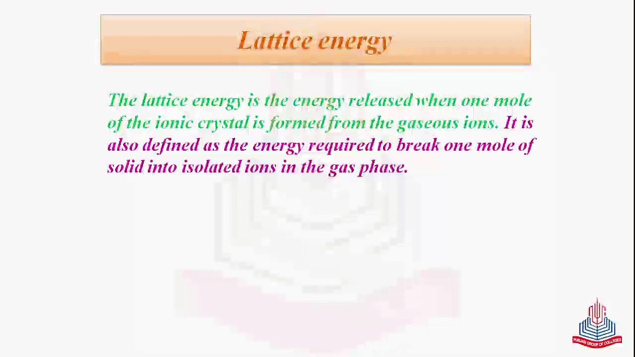 Lattice Energy