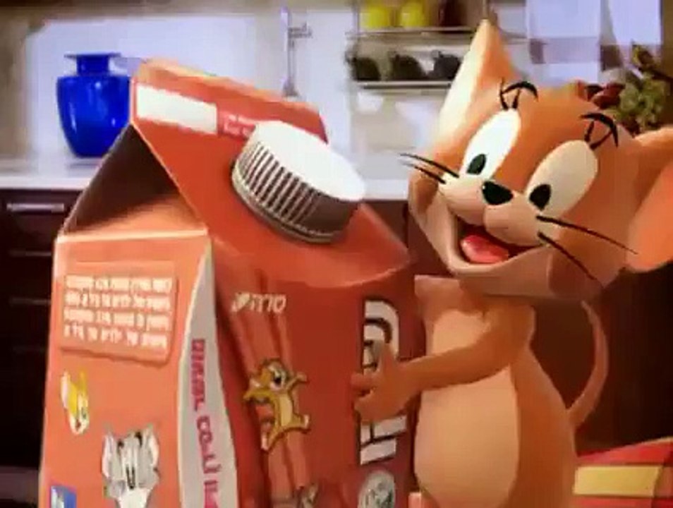 The cartoon : Tom and Jerry milk