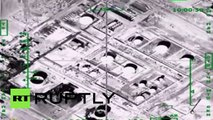 Combat Cam_ Russian jets destroy ISIS oil refinery & tanker trucks in Syria