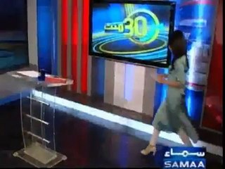 SEXY Pakistani news anchor Gharida Farooqi in white leggings and high heels