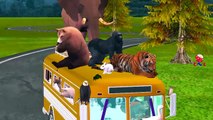 Animals Cartoons For Children Singing Wheels On The Bus Go Round And Round Children Nurser