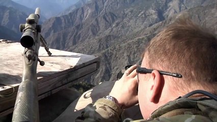 U.S. Army Sniper In Afghanistan With His Barrett Rifle