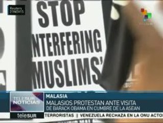Malasios protestan contra la visita de Barack Obama a su país