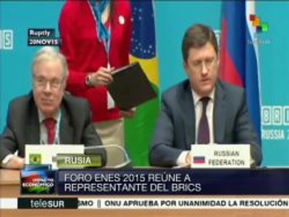 Países BRICS firman memorando en materia de cooperación energética
