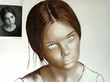 Speed Drawing Painting How to draw a face gemalt nach Foto in in dry brush zeichnung gesic
