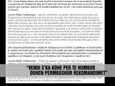 Myler: Shqipëria s'ka kohë për të humbur - Vizion Plus - News - Lajme