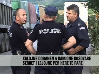 Kamionët e parë kosovare në Serbi - Vizion Plus - News - Lajme