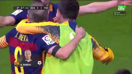 Andres Iniesta Amazing Goal - Real Madrid vs Barcelona 0-3 [21.11.2015] La Liga