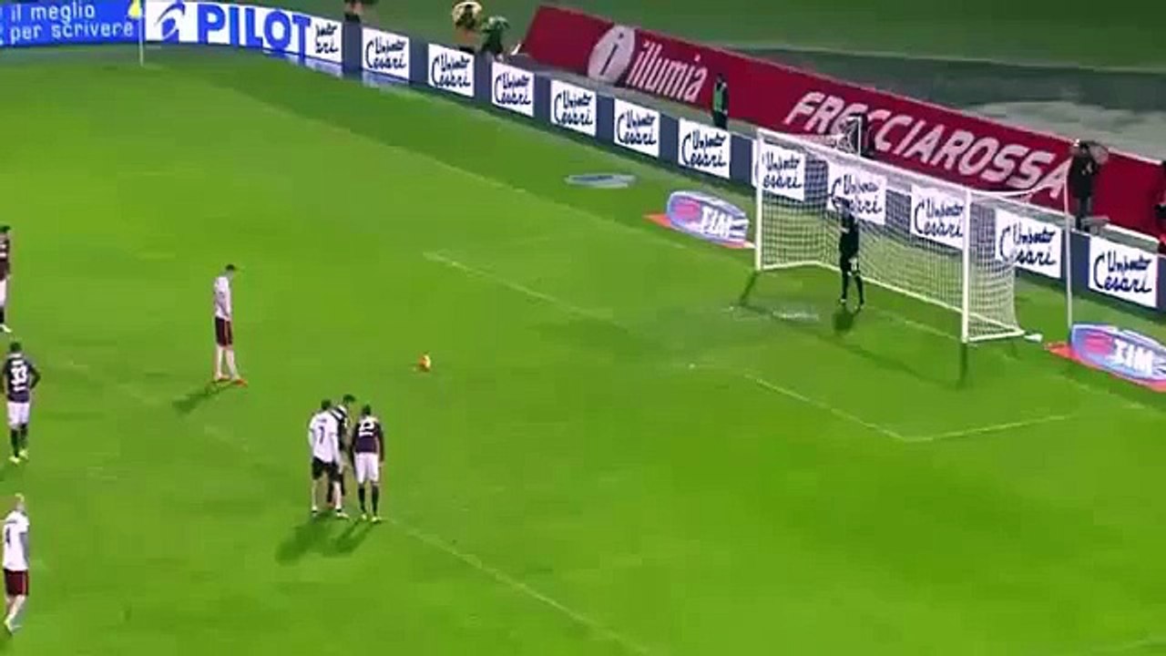 Edin Dzeko Penalty Kick Goal - Bologna vs AS Roma 1-2 Serie A 21-11-2015