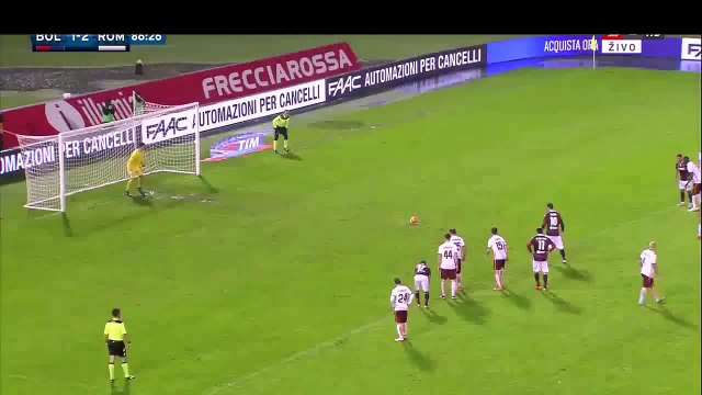 Mattia Destro 2-2 Penalty Kick Bologna - AS Roma 21.11.2015 HD
