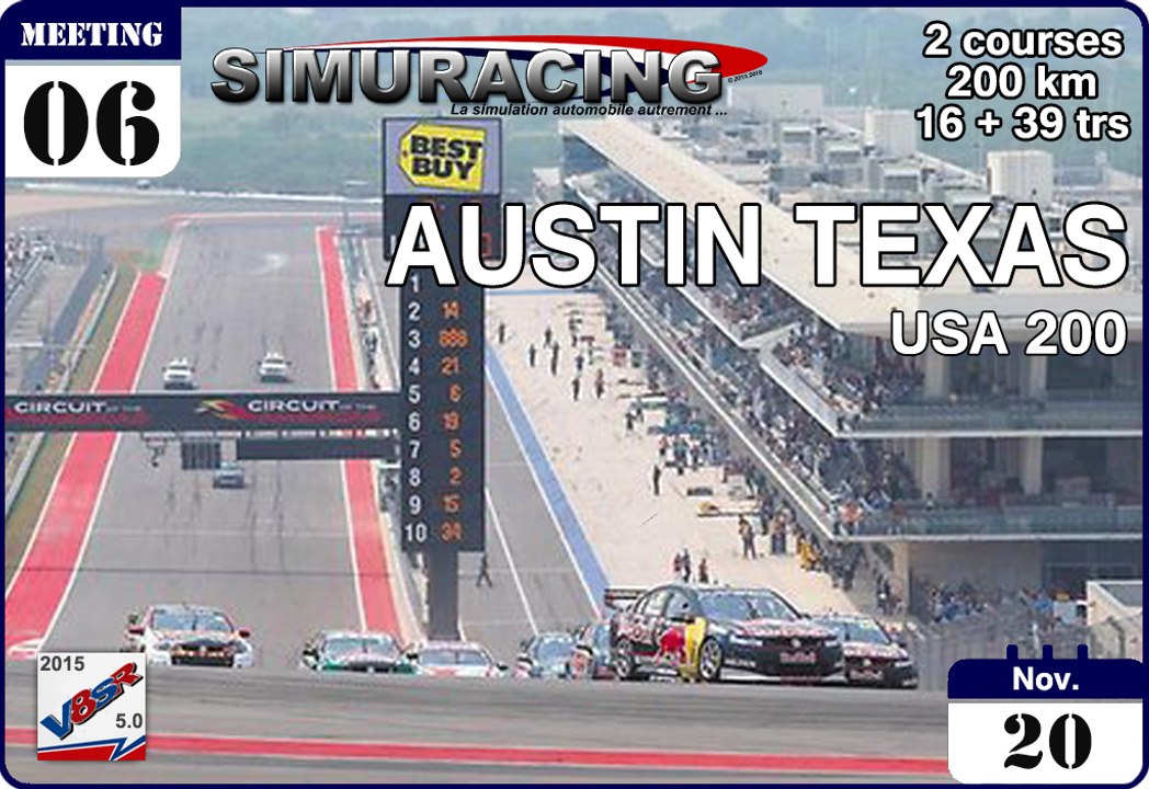 Tour de piste à Austin en Holden V8 Supercars sur Rfactor