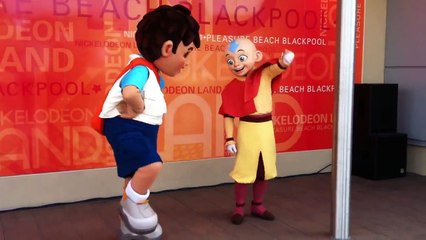 Go Diego and Aang dancing to the Go Diego Go Theme Song / Tune at Nickelodeon Land, Blackpool