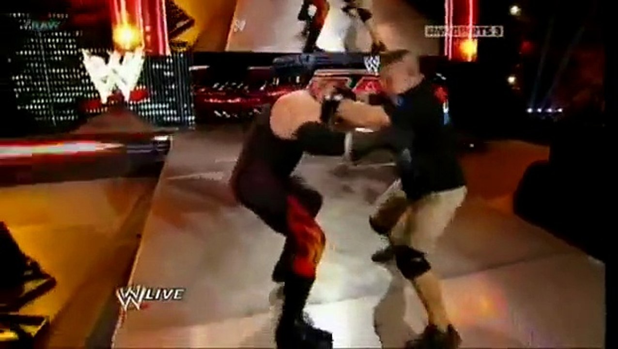 WWE RAW 01/30/12 John Cena attacks Kane (HQ)
