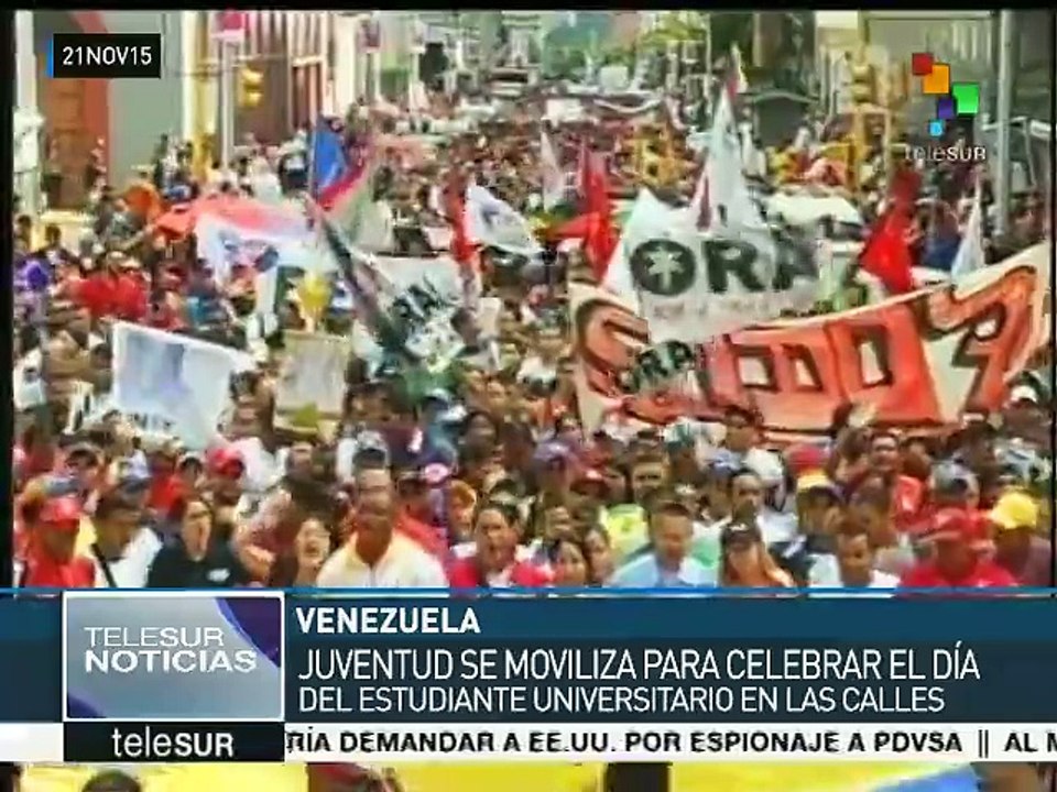 Venezuela: con grna marcha, estudiantes celebran su día