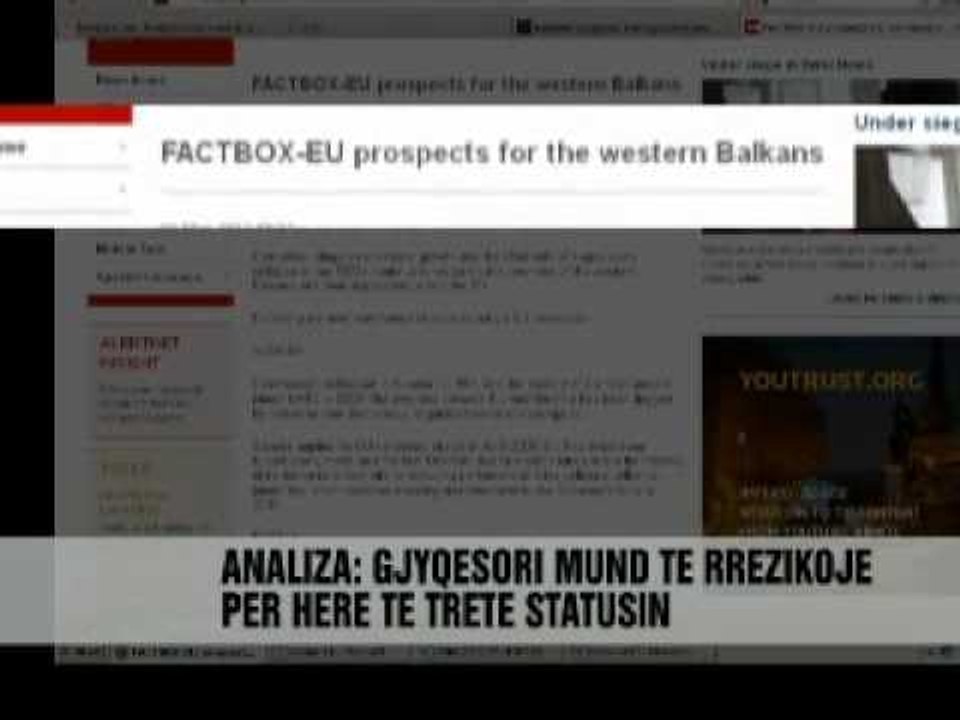 ANALIZE E REUTERS PER SHQIPERINE DHE SERBINE - Vizion Plus - News - Lajme