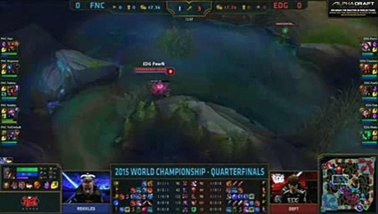 FNATIC vs EDG Game 1  Quarter-final 2015 LoL World Championship S5  FNC vs EDG G1_36