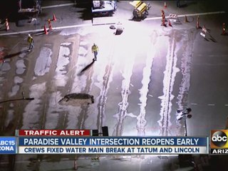 Intersection opens up after closure
