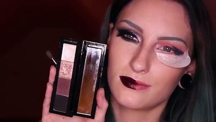 Dark Double Winged Eyeliner Smokey Eye Makeup Look _ Gothic Arabic Glitter Make up Tutoria