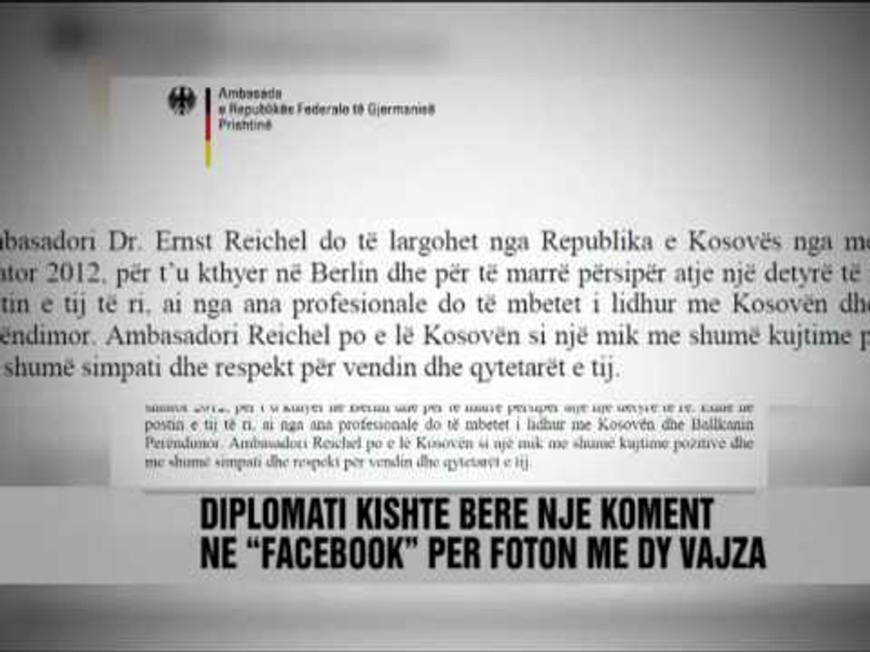 Largohet ambasadori gjerman - Vizion Plus - News - Lajme