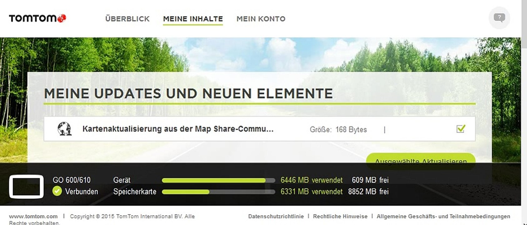 TomTom MapShare Aktualisierung 168 Bytes